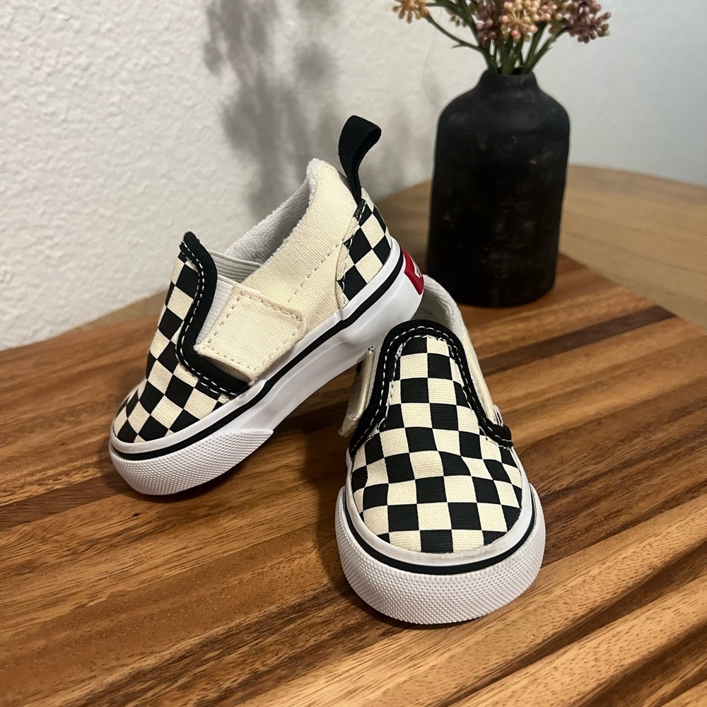 Vans Checkered Slip on Toddler 2.0 🖤